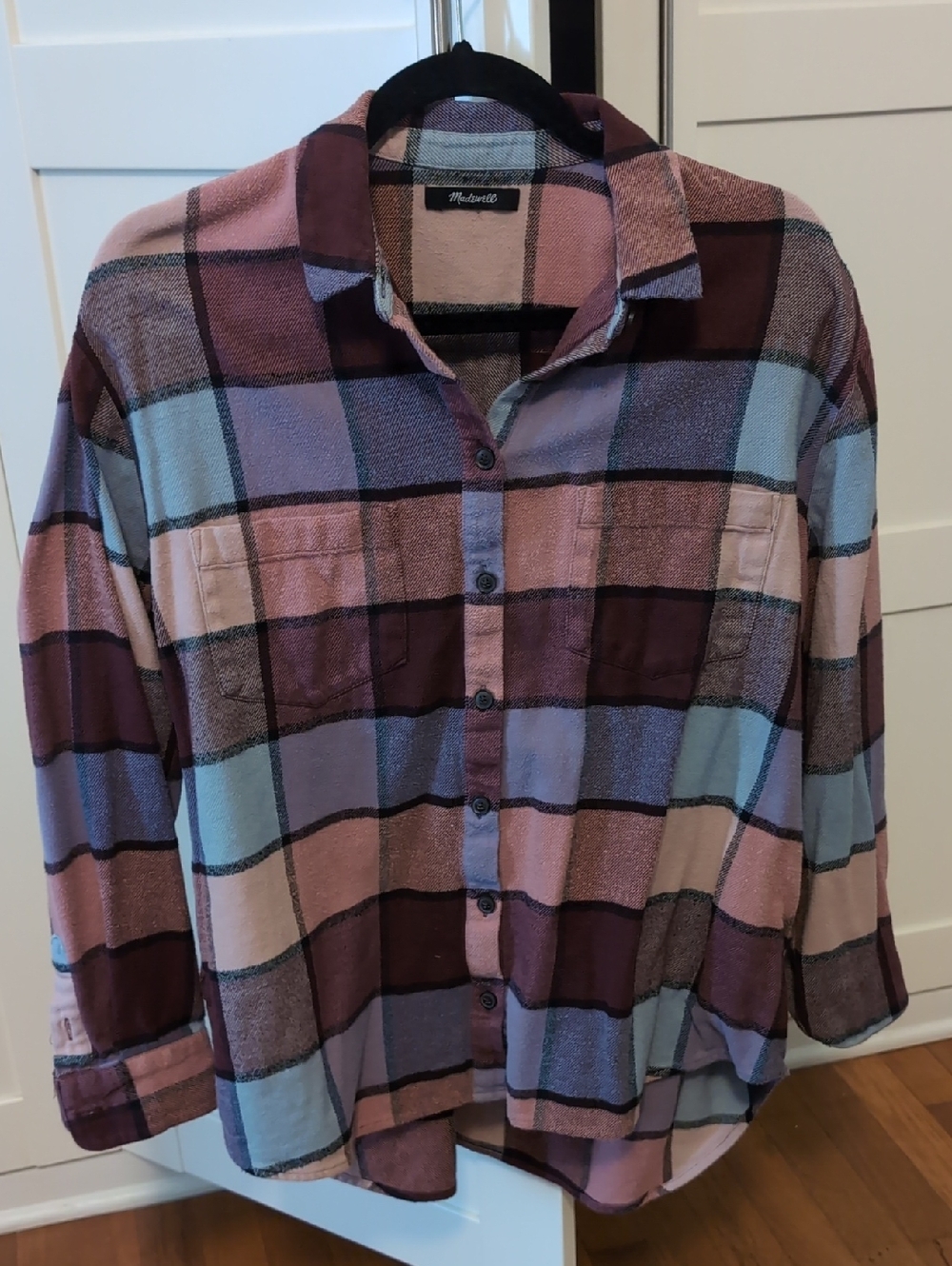 Madewell Pink & Light Blue Plaid Button-Up Shirt